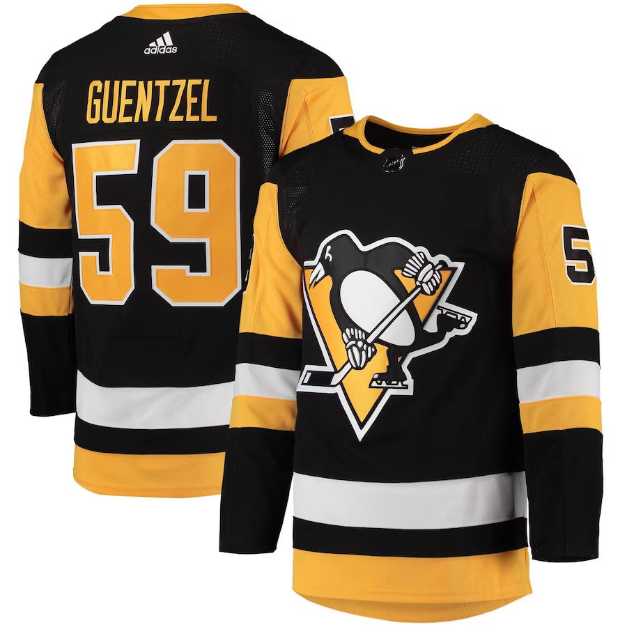 Men Pittsburgh Penguins 59 Jake Guentzel adidas Black Home Primegreen Authentic Pro Player NHL Jersey